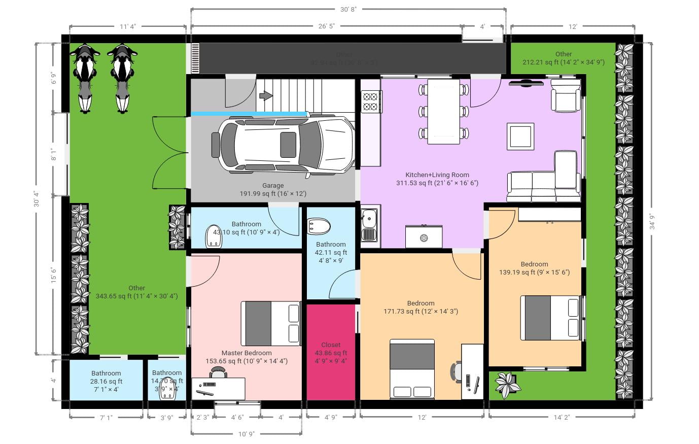 57×37(Almost) 2d-Plan