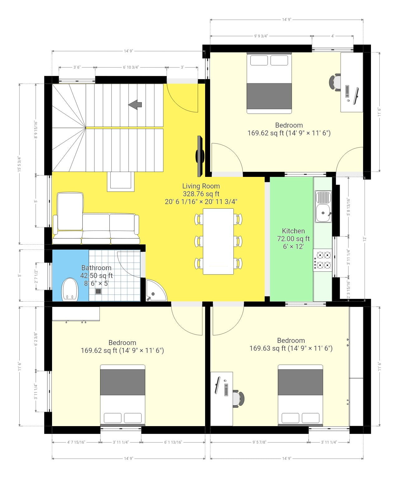 31’6″X37’6″ 2d-Plan
